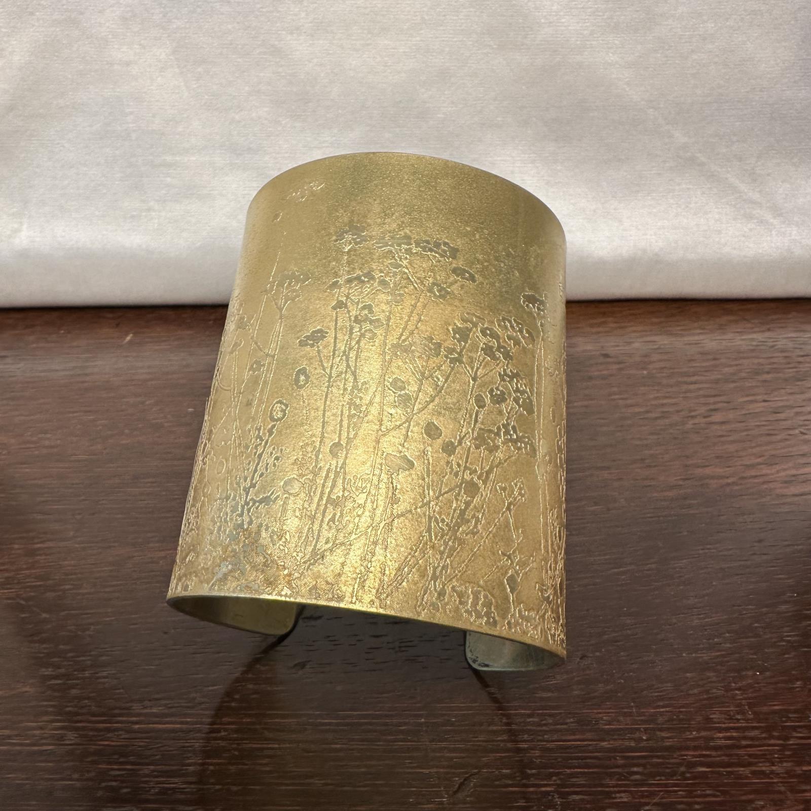Croquet Border Brass Cuff, Wearable Art